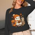 Halloween Ghost Reading Book Lovers Coffee Girl Women Unisex Long Sleeve T-Shirt Halloween Ghost Reading Book Lovers Coffee Girl Women Unisex Long Sleeve T-Shirt