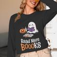 Halloween Teacher Women Cute Reading Ghost Read More Books Unisex Long Sleeve T-Shirt Halloween Teacher Women Cute Reading Ghost Read More Books Unisex Long Sleeve T-Shirt