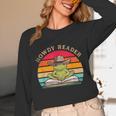 Howdy Reader Frog Reading Book Vintage Unisex Long Sleeve T-Shirt