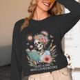 Just A Girl Who Loves Books Messy Bun Book Skeleton Bookworm Unisex Long Sleeve T-Shirt