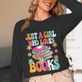 Just A Girl Who Loves Books Reading Cute Bookworm Girls Kids Unisex Long Sleeve T-Shirt