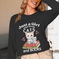 Just A Girl That Loves Cats And Books Cute Cat & Bookwork Unisex Long Sleeve T-Shirt