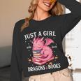 Just A Girl Who Loves Dragons And Books Dragon Reading Lover Unisex Long Sleeve T-Shirt