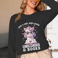 Just a Girl Who Loves Unicorns & Books Bookish Unicorn Love Unisex Long Sleeve T-Shirt Just a Girl Who Loves Unicorns & Books Bookish Unicorn Love Unisex Long Sleeve T-Shirt