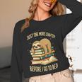 Just One More Chapter Sloth Sleeping On Books Reading Unisex Long Sleeve T-Shirt