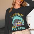 I Just Want To Read Books And Pet Cats Cat Book Lovers Unisex Long Sleeve T-Shirt I Just Want To Read Books And Pet Cats Cat Book Lovers Unisex Long Sleeve T-Shirt