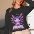 Kawaii Axolotl Cute Axolotls Reading Book Unisex Long Sleeve T-Shirt Kawaii Axolotl Cute Axolotls Reading Book Unisex Long Sleeve T-Shirt