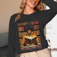 Man Reading Book Black History Month Book Lover Afro Unisex Long Sleeve T-Shirt