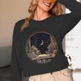 Moon Book Bookshelf Library Coffee Cup Star Stars Pattern Unisex Long Sleeve T-Shirt Moon Book Bookshelf Library Coffee Cup Star Stars Pattern Unisex Long Sleeve T-Shirt