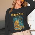 Night Owl Cozy Reading Tea Coffee Lover Bookworm Cute Unisex Long Sleeve T-Shirt