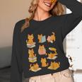 Orange Cats Reading Books Cat Lover Unisex Long Sleeve T-Shirt Orange Cats Reading Books Cat Lover Unisex Long Sleeve T-Shirt