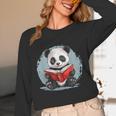 Panda With Book For Reading Enthusiasts Unisex Long Sleeve T-Shirt