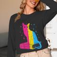 Pansexual Pride Celestial Cat Sitting Book LGBTQ Pan Colors Men Women Unisex Long Sleeve T-Shirt Pansexual Pride Celestial Cat Sitting Book LGBTQ Pan Colors Men Women Unisex Long Sleeve T-Shirt