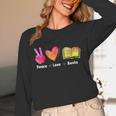 Peace Love Books Reader Librarian Library Book Unisex Long Sleeve T-Shirt Peace Love Books Reader Librarian Library Book Unisex Long Sleeve T-Shirt