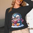 Penguin Reading a Book Animal Unisex Long Sleeve T-Shirt Penguin Reading a Book Animal Unisex Long Sleeve T-Shirt