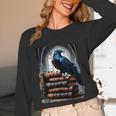 Raven On A Stack Of Books Wisdom Of Odin Unisex Long Sleeve T-Shirt Raven On A Stack Of Books Wisdom Of Odin Unisex Long Sleeve T-Shirt