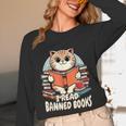 I Read Banned Books Shirt Cat Lover Bookworm Reader Men Women Kids Unisex Long Sleeve T-Shirt