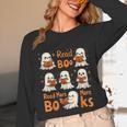 Read Boo KS Read More Bo KS Cute Ghost Reading Book Unisex Long Sleeve T-Shirt