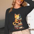 Reading Cat Books Cute Unisex Long Sleeve T-Shirt