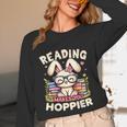 Reading Makes You Hoppier Bunny Book Fans Toddler Kid Unisex Long Sleeve T-Shirt