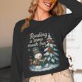 Reading Is Snow Much Fun Christmas Books Snowman Bookworm Unisex Long Sleeve T-Shirt