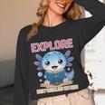 Readsolotl Kawaii Axolotl Book Lover Reading Unisex Long Sleeve T-Shirt