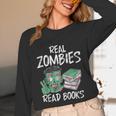 Real Zombies Read Books Zombie Unisex Long Sleeve T-Shirt Real Zombies Read Books Zombie Unisex Long Sleeve T-Shirt