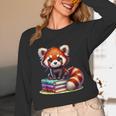 Red Panda Books Lover Reading Bookworm Unisex Long Sleeve T-Shirt