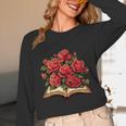 Red Roses Flowers Book Floral Unisex Long Sleeve T-Shirt Red Roses Flowers Book Floral Unisex Long Sleeve T-Shirt