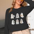 Retro Ghost Reading Books Halloween Bookish Ghost Bookworm Unisex Long Sleeve T-Shirt