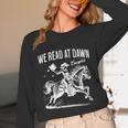 Retro We Read At Dawn Cowgirl Western Librarian Book Lover Unisex Long Sleeve T-Shirt Retro We Read At Dawn Cowgirl Western Librarian Book Lover Unisex Long Sleeve T-Shirt