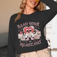 Retro Read Your Heart Out Valentine’s Day Teacher Book Lover Unisex Long Sleeve T-Shirt