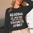 Retro Reading Is My Favorite Sport Baseball World Book Day Unisex Long Sleeve T-Shirt