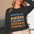 Running On Anime Social Introvert Humor Vintage Unisex Long Sleeve T-Shirt Running On Anime Social Introvert Humor Vintage Unisex Long Sleeve T-Shirt