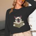Siamese Cat Reading Book How To Train Your Human Humorous Unisex Long Sleeve T-Shirt