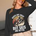 Skier BOOKS ARE GREAT BUT SKIS ARE BETTER Vintage Unisex Long Sleeve T-Shirt