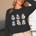 Snowman Reading Book Santa Christmas Bookish Teacher Unisex Long Sleeve T-Shirt
