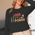 Spanish Reading Book Lover Teacher Maestra Leer Es Poder For Men Women Unisex Long Sleeve T-Shirt