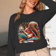 Squirrel Reading a Book Lover Bookworm Unisex Long Sleeve T-Shirt