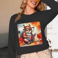 Squirrel Reading Comic Book On Autumn Branch Glasses Leaves Unisex Long Sleeve T-Shirt Squirrel Reading Comic Book On Autumn Branch Glasses Leaves Unisex Long Sleeve T-Shirt