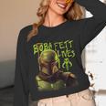 Star Wars The Book Of Boba Fett Neon Boba Fett Lives Poster Unisex Long Sleeve T-Shirt