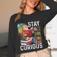 Stay Curious Monkey Reading Book Lover Bookworm Unisex Long Sleeve T-Shirt Stay Curious Monkey Reading Book Lover Bookworm Unisex Long Sleeve T-Shirt