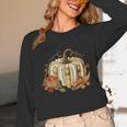 Teacher Book Pumpkin Fall Reading Thanksgiving Autumn Unisex Long Sleeve T-Shirt