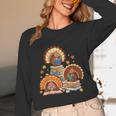 Turkey Read Books Reading Fall Thanksgiving Teacher Unisex Long Sleeve T-Shirt