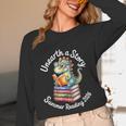 Unearth a Story Summer Reading 2026 Book Lover Dino Fun Unisex Long Sleeve T-Shirt