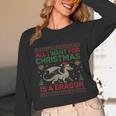All I Want For Christmas Is A Dragon & Books Ugly Sweater Unisex Long Sleeve T-Shirt All I Want For Christmas Is A Dragon & Books Ugly Sweater Unisex Long Sleeve T-Shirt