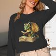Women's Dragon Bookworm Reading Book Graphic Unisex Long Sleeve T-Shirt Women's Dragon Bookworm Reading Book Graphic Unisex Long Sleeve T-Shirt