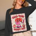 Women's Read Your Heart Out Groovy Bookish Valentine Day Women Girls Unisex Long Sleeve T-Shirt