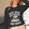 Women's Wild Dreams Reading Giraffe Book Reader Zoo Animals Kids Unisex Long Sleeve T-Shirt