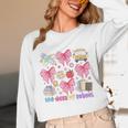 100 Days Of School Coquette Bow School Bus Pencil Books Unisex Long Sleeve T-Shirt